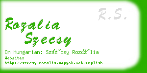 rozalia szecsy business card